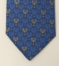 Load image into Gallery viewer, Silk Tie: Menorah B
